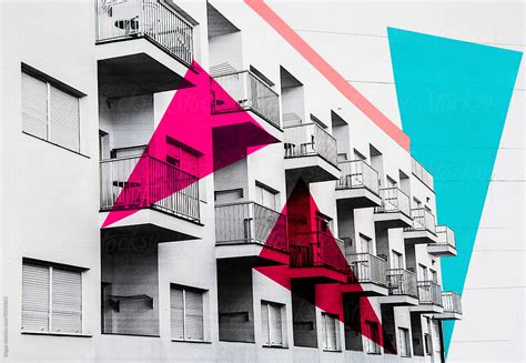 Architecture Collage Of Rows Of Balconies By Stocksy Contributor
