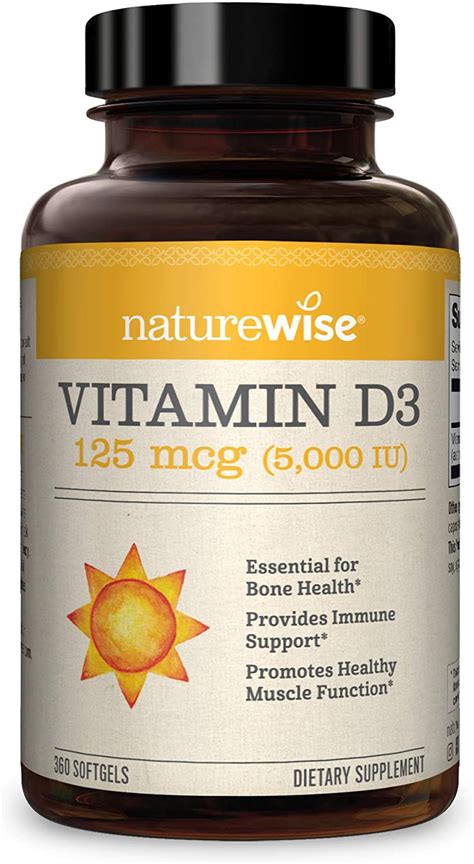 Apr 06, 2016 · vitamin d3 supplements. NatureWise Vitamin D3 5000 IU - 360 Capsules (1 Year ...