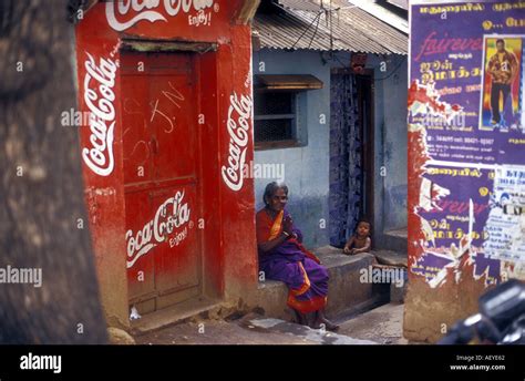 A Blind Woman Extends Greetings In Madurai Tamil Nadu India Picture By Andrew Hasson 2002 Stock