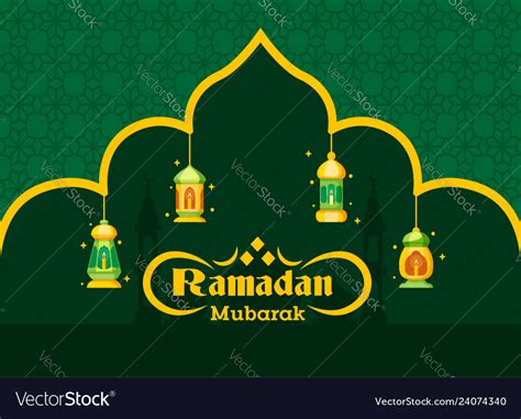 Ramadan Mubarak Greeting Card Royalty Free Vector Image