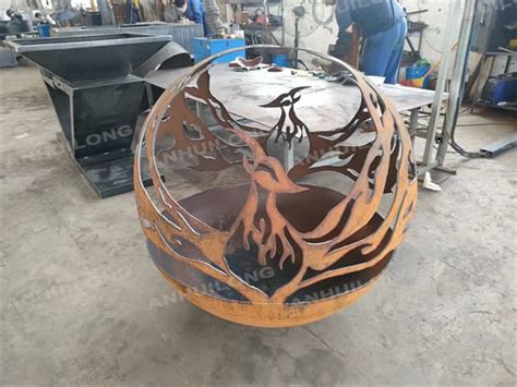 Ahl Corten Steel Rustic Style Outdoor Or Indoor Metal Fire Pit Ball For