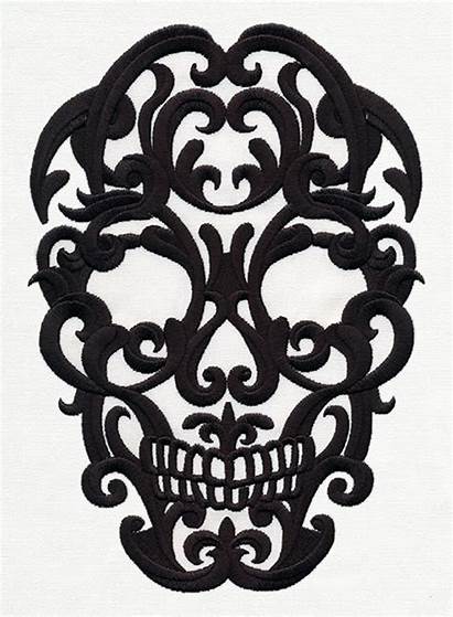 Skull Skulls Sugar Scrollwork Designs Lace Silhouette