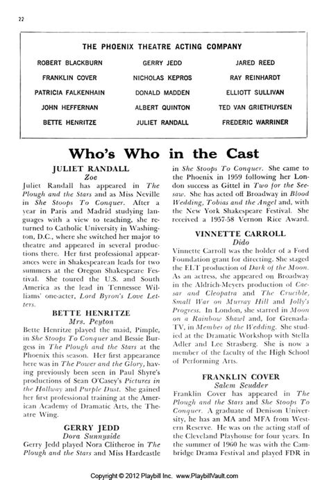The Octoroon Broadway Eden Theatre 1961 Playbill