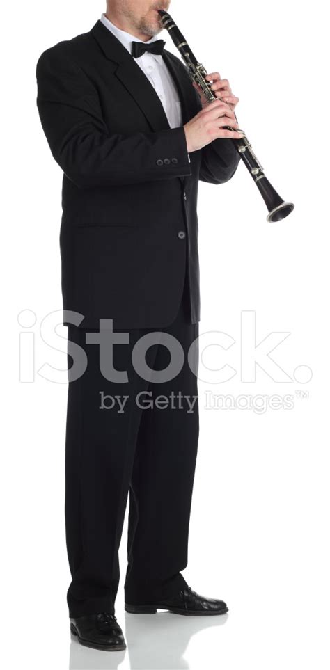 Elegant Anonymous Man Playing Clarinet Stock Photo Royalty Free