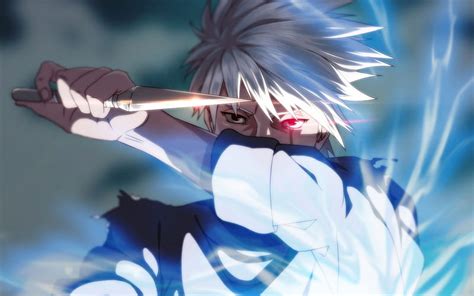 Kakashi Hatake Knife Shinobi Konohagakures Hatake Clan Blue Hair