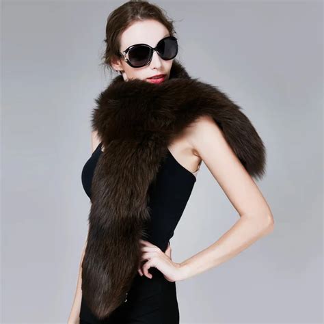 buy zirunking women winter fox fur scarf female thick warm real fur scarves