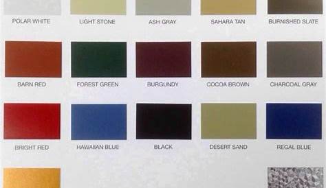 Everlast Metal Roofing Color Chart