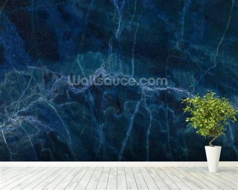 Dark Blue Marble Wallpaper Wall Mural Wallsauce Usa