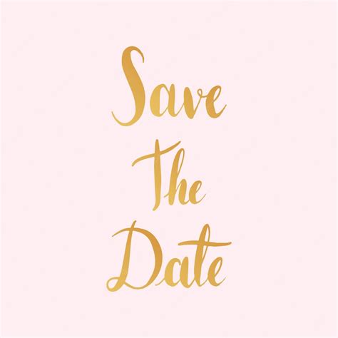 Free Vector Save The Date Typography Style Vector