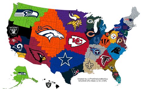 Nfl Map Teams Logos Sport League Maps Maps Of Sports Leagues