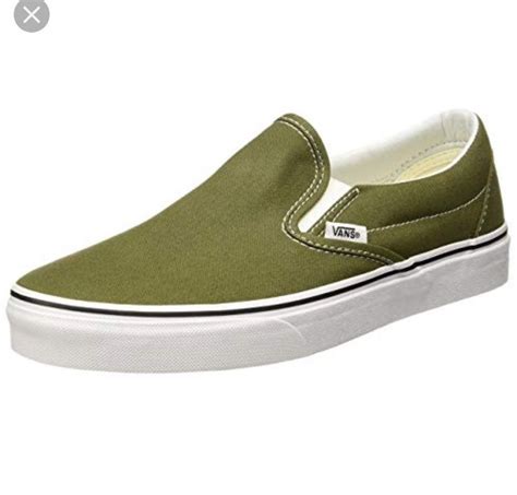 Olive Green Slip On Vans On Mercari Vans Slip On Sneaker Vans