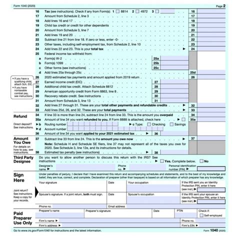 Irs Releases Form 1040 For 2020 Tax Year