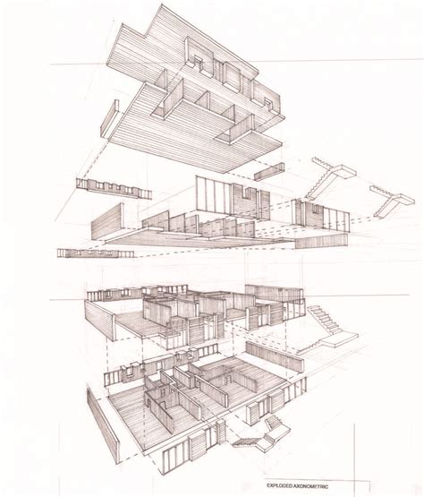 Two Drawings Of Different Sections Of A Building