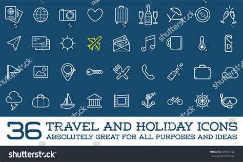 Travel Icons Vector Set Great All 스톡 벡터로열티 프리 237566122