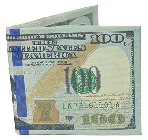 Big Bucks Novelty One Hundred Dollar Bill Large Printed Bi Fold Wallet