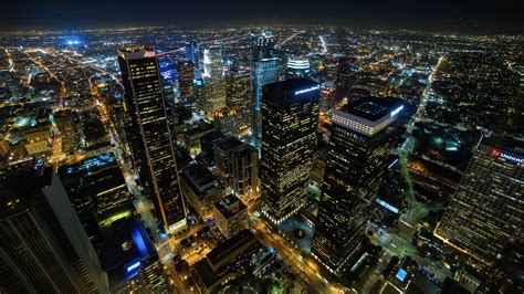 4k Downtown Los Angeles Aerial Night Emerics Timelapse