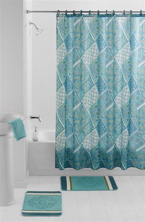 Mainstays Arcara 15 Piece Shower Curtain Bath Set Walmart Inventory