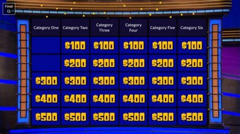 Powerpoint Jeopardy Game Board Template