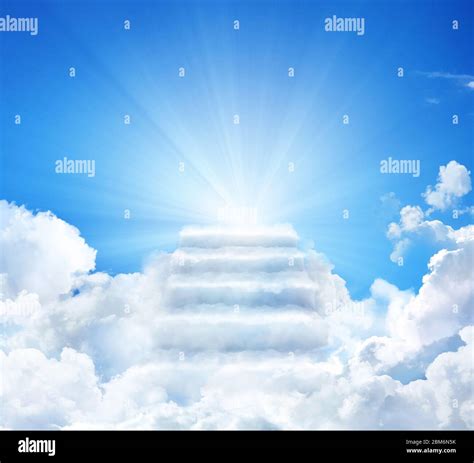 Cloud Stairway To Heaven Stairs In Sky Concept Religion Background