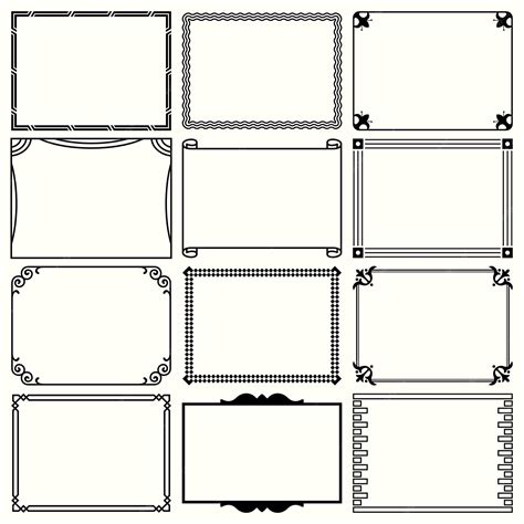 Premium Vector Decorative Simple Frames Set 9