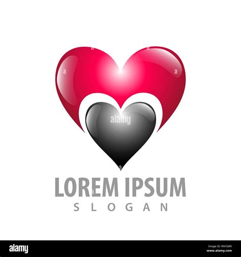 Shiny Love Heart Logo Concept Design Symbol Graphic Template Element