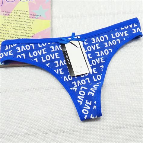 Pure Cotton Full Love Printed Elastic Tight Sexy Thong Buy Elastic