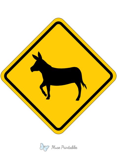 Printable Donkey Crossing Sign