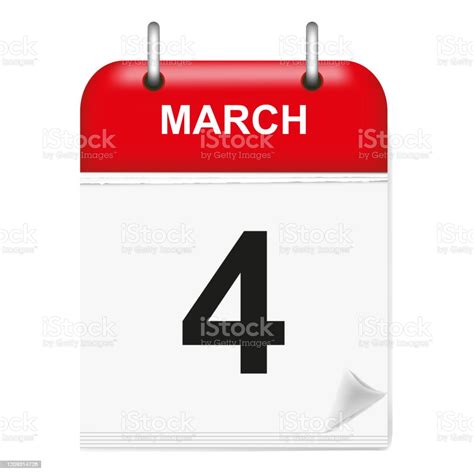 Daily Calendar Sheet In 3d March Day 4 Stock Illustration Download