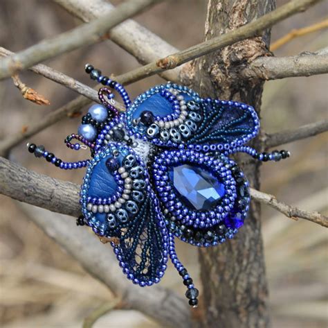 Beautiful Bead Embroidered Butterflies And Moths Beads Magic Бисерные