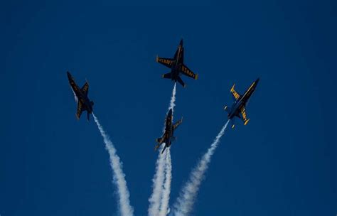 Us Navy Blue Angels Perform Aerial Maneuvers During The Marine Corps