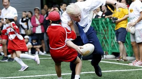 Boris Johnson Rugby Tackles Schoolboy In Japan His Other Sporting