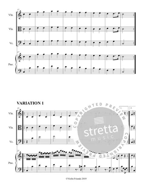 Violin Friends 12 Variations Of Twinkle Twinkle Little Star De Wolfgang Amadeus Mozart