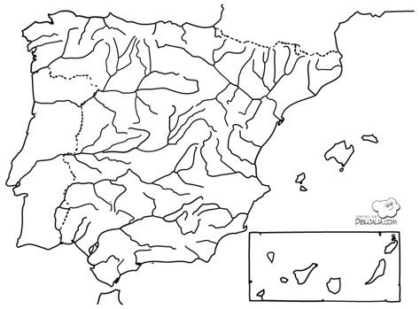 Mapa Fisico Mudo De Los Rios De España Mapa Fisico