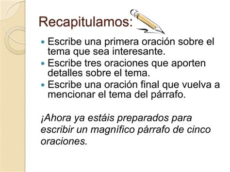 Cómo Escribir Un Párrafo De Cinco Líneas