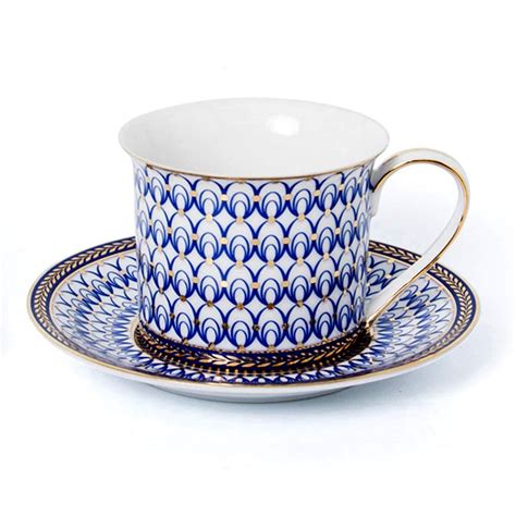 Euro Porcelain 12 Pc Teacoffee Cup And Saucer Set 7 Oz 24k Gold Plated Accents Premium