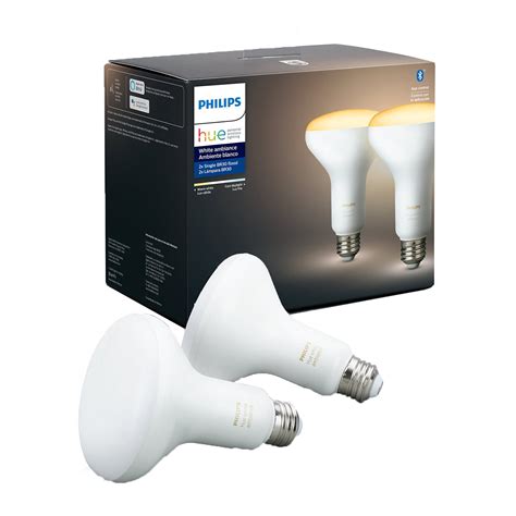 Philips Hue White Ambiance Br30 Bluetooth Smart Led Bulb 2 Pack White