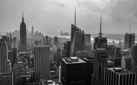 New York Buildings Skyscrapers Bw Wallpapers Hd Desktop And