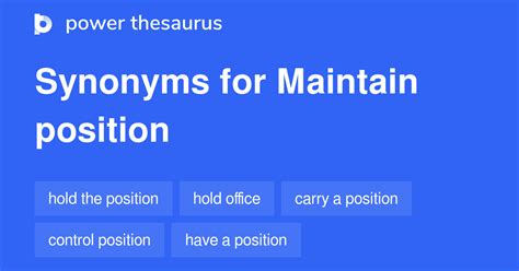 Maintain Position Synonyms 123 Words And Phrases For Maintain Position