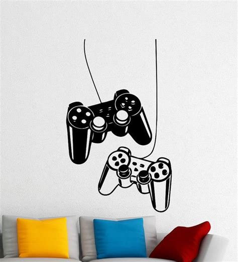 Gamepad Wall Vinyl Decal Joystick Game Play By Hannahlarsendesigns