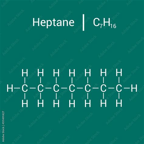 Chemical Structure Of Heptane C7h16 Stock Vector Adobe Stock