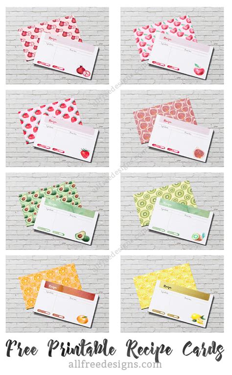400 free recipe cards you can print out. Printable Recipe Card: 8 Two-Sided 4x6 Designs to Download ...