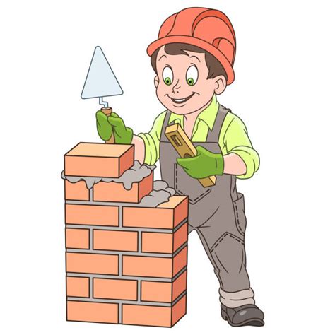 Royalty Free Concrete Construction Worker Cartoon Job Clip Art Vector