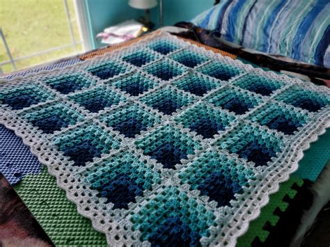 A Crochet Illusion Blanket I Made Last Year These Are Mitered Granny