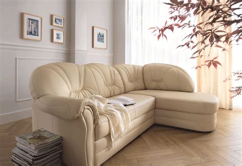 Classic Ivory Leather Designer Sleeper Turns Into A Bed Sectional E Vito 