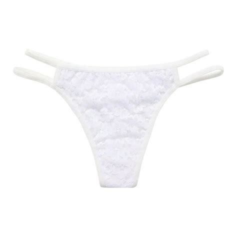 Ydkzymd Low Rise Panty For Women G String Sexy Ultra Thin Lace Hollow Out Thongs Underwear White
