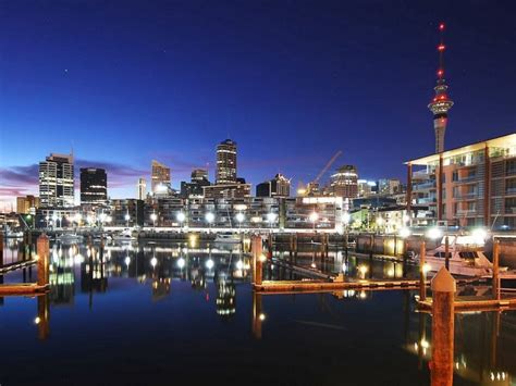 Picturesque new zealand has beautiful cities interspersed in north island and south island. Viaduct-harbour-at-night-Auckland | Auckland city, City ...
