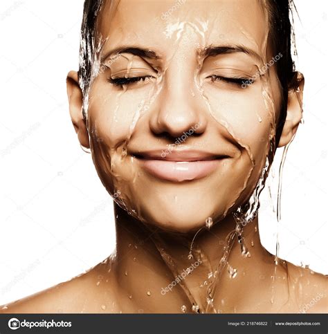 Woman Face With Water Drop Stock Photo Image By Kanareva 218746822