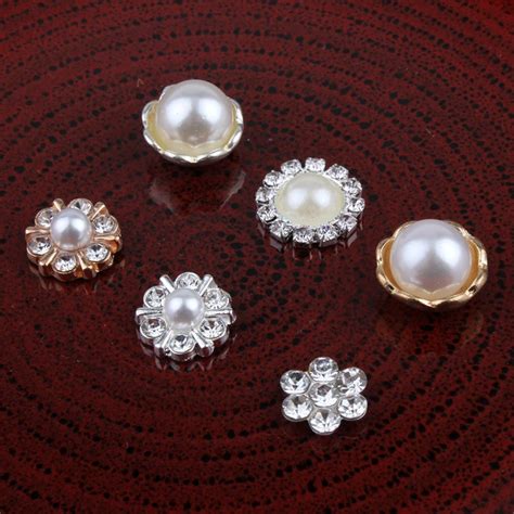 120pcs Lot Vintage Handmade Mini Round Metal Rhinestone Button Alloy