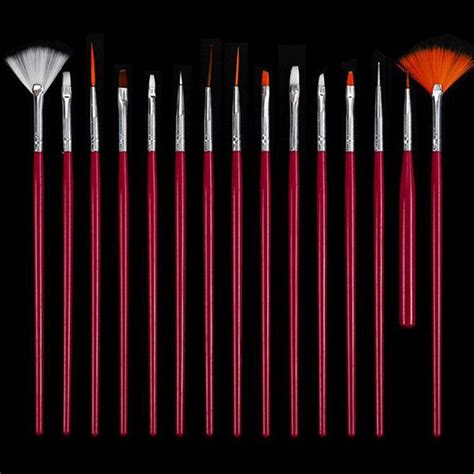 15pcs Nail Art Brushes Set Diy Painting Pen False Nails Tips Uv Gel
