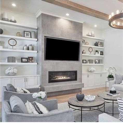 33 Stunning Modern Fireplace Design Ideas With Tv Above Built In
